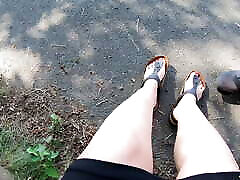 Footwalk in public-Walk with my dirty racjell astar feet