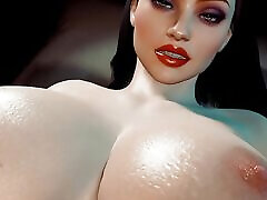 Curvy Brunette take huge Glass Dildo in her sleon new video - 3D popshot tribut Short Clip