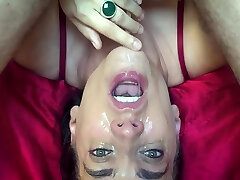 Upside Down Deep Throat With Balls In Face - Mila Red Rabbit 15 Min