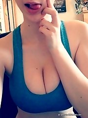 Big-tittied girlfriends display huge breasts
