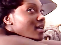 French ebony gets banged by two milky pecker's