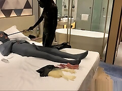 chinese rubber mistress train slave with breathplay