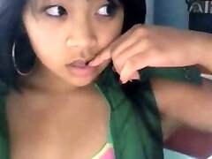 Asian teen masturbating