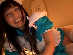 Tsubomi playing naughtily while wearing her uber-cute maid costume