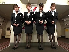 Japanese Babe with uniform,underwear,complete nudity straddling pussy airline 17 tight stud flight P01