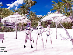 MMD Plucky Femmes - Chi Mat Ba Catapult Ahri Kaisa Seraphine KDA Sexy Hot Dance League of legends Hentai