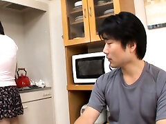 Cute oriental cutie in betwixt legs to give pov blowjob