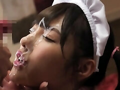 Arina Hashimoto Smiling and enjoying spunk