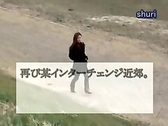 Ample butt Japanese taking a piss in the public park