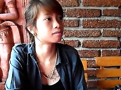 Jiggly brunette teen Mai gets filled up to an edge