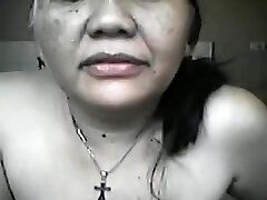 Old FILIPINA aged LYLA G SHOWS OFF HER STRIPPED Assets ON LIVECAM!