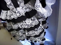 Beautiful Japanese maid got her face covered with cum