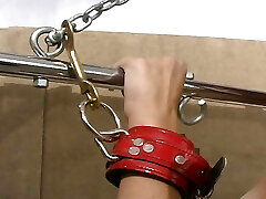 Pretty chick gets tied up and suspended in the air