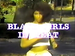 Retro black woman between white rods