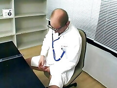 Sick patient and horny doctor giving a super-naughty German nurse some red-hot cum