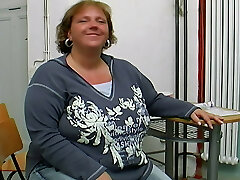 A stunning German BBW enjoys playing with her favorite dildo