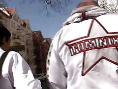 Stockings wearing brunette babe from Germany gets pleased by two knobs Stockings wearing brunette babe from Germany gets pleased by two knobs