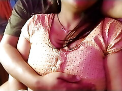 Hot desi magnificent good-sized boobs wife and village boyfriend romance in the secret room.