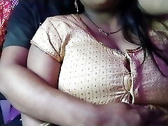 Hot desi magnificent good-sized boobs wife and village boyfriend romance in the secret room.