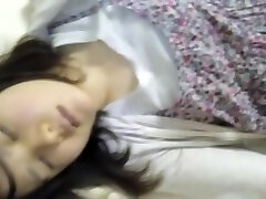 Stud slipping dick over sleeping Asian chicks mouth lips nrh003 00