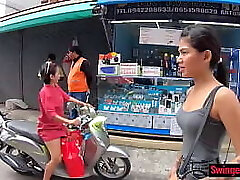 Diminutive amateur Asian teen with her boyfriend out for lunch