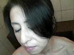 A shower, a bathtub, a cock inhale and a good bed fuck for the Asian mature lady Nobuko Tachikawa