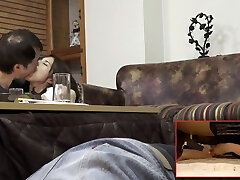 Milf Is Secretly Lusting After A Man That's Not Her Hubby Playing With Herself Under The Table - Trio