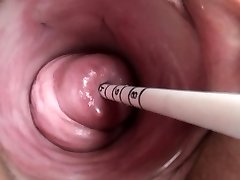 Uterus play with Asian sounding insertion