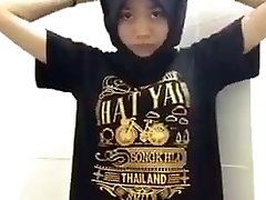 Hijab Muslim Thai Teen Taking Off Her Clothes