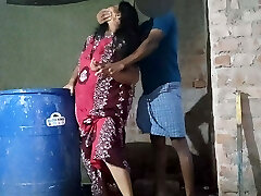 My college buddy's mother was working at home and I hid behind her and caught her and had sex with my mate's mommy.