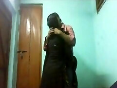 College students lovers at home