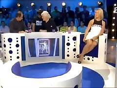 Local celebrity underpants up skirt in a live show