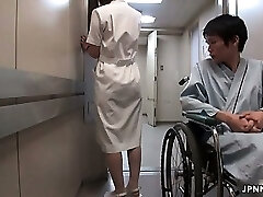 Cute Japanese nurse gets massaged part5