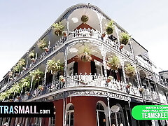 Small Cutie Freya von Doom Gaggs & Rides Big Black Man Rod To Celebrate Mardi Gras - Exxxtra Small