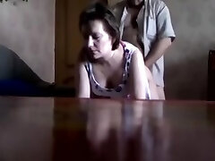 Hidden webcam showing a Russian unfaithful wife fucked doggystile by her lover.