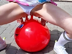 Luckily there are 2 horns on the gym ball that I can rail in my outdoor solo session