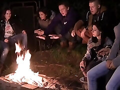Two dudes are fucking a whorey college girl at the same time, during a private party