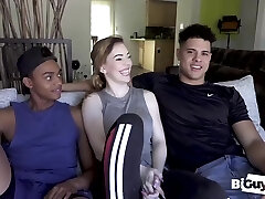 Ambisexual guys, Channing Rodd and Ian Borne had a mmf threesome with a hot gal, Nala Kennedy