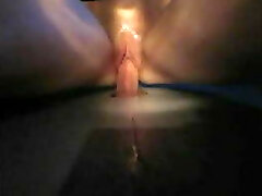 Woman condom-free creampie at gloryhole