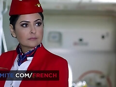Slutty french stewardess needs to get fucked by a pilot