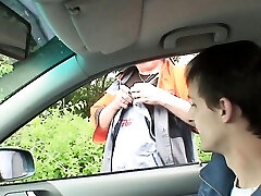 Two friend pick up old mature woman for DP