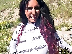 German car blowjob from a massive tits cockslut on the side of the road