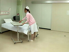 Steaming Japanese Nurse gets pulverized at hospital bed by a horny patient!