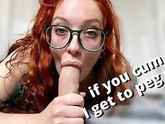 femdom BJ: if you cum I get to peg you - full vid on Veggiebabyy Manyvids