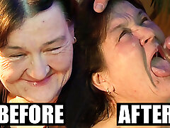 Very older granny didn't know jism on her face