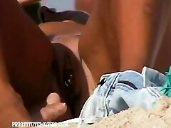 New Gross pussy closeup on nudist beach