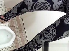 Japanese babes peeing golden urinate in urinal POV voyeur