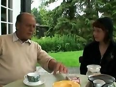 Young and aged couple having sex together