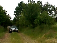 Two homie share old mature woman outdoors