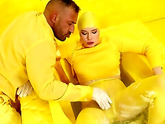 Gonzo dicking with a hot chick wearing fishnet lingerie